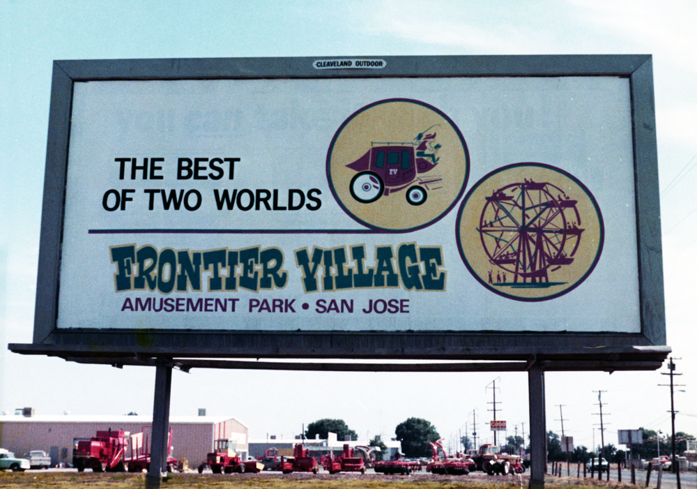 Older, grainy photo of San Jose Frontier Village Billboard