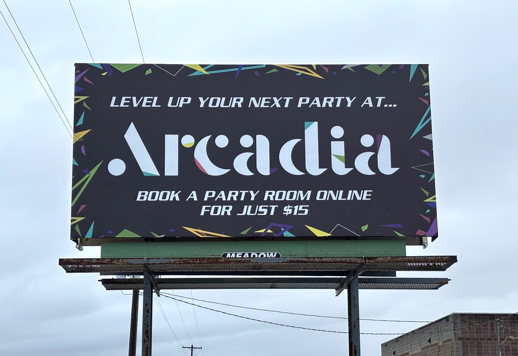 Billboard advertising Arcadia a party store hosting venue in Idaho